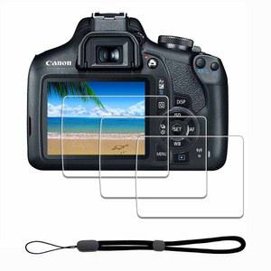 캐논 EOS 레벨용 iDaPro 화면 보호기 T7 T6 T5 2000D 1300D + 핸드 랜야드 [3+1 팩] 강화 유리 간편한 설치