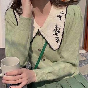 [셀러허브]여자 카라 내추럴가을 가디건 봄 데이트 패션 니트 스타일 (S31554949)