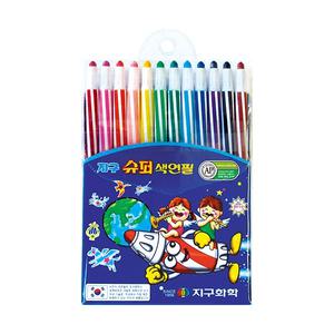 지구화학 슈퍼색연필 12색 샤프식 색칠놀이 준비물