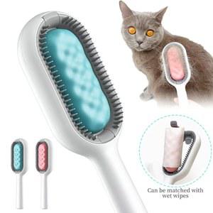 실리콘 Deshedding 애완 고양이를위한 개 고양이 손질 린트 동물 빗 도구 마사지 다기능 헤어 브러시 리무버