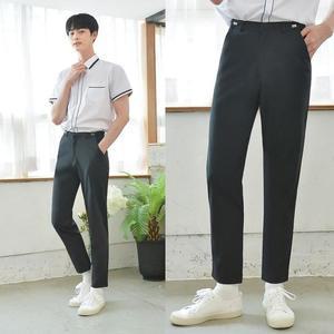 (하복)(허데일리리조절) 스판 블랙 교복바지 남자