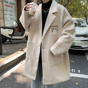패치포인트 빅포켓 오버핏 모직 코트 I4JK014