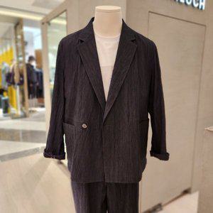 [킨록바이킨록앤더슨](강남점)킨록 by 킨록앤더슨 23 S/S 다크네이비 크리즈 오버핏 자켓