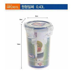 [제이큐]클래식 밀폐용기 반찬통 원형 430ml HPL931L X ( 3매입 )