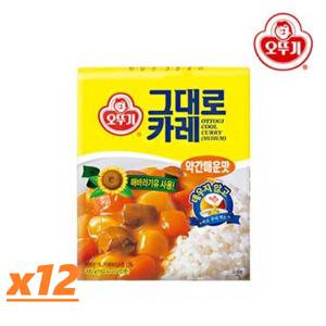 오뚜기 그대로카레 약간매운맛 200g x 12개 /