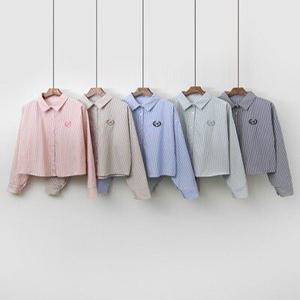 [메이비누스]크롭 스트라이프 셔츠 5color 봄 가을 긴팔 남방