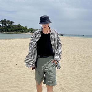 남자 여름 체크셔츠 긱시크 데일리 바캉스 장마철룩 남녀공용 오버핏남방