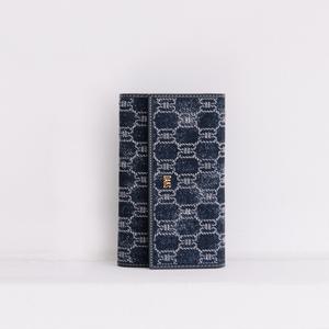 닥스 액세서리 24FW [DD BARNET DENIM] 네이비 DD패턴 데님 자카드 장지갑 DCWA4F810N2
