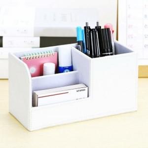 에이치플러스몰 더베스트 가죽 데스크 오거나이저 소품 펜꽂이 화이트 데스크오거나이저