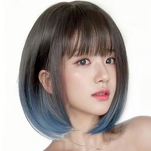 키라비 가발 여성 통가발 단발 머리 숏컷 옴블레 투톤 32cm DTF-218