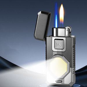후레쉬 겸용 이중점화 캠핑라이터 터보 클래식 usb c타입 충전 LED 코브 랜턴 가스라이터 패션소품