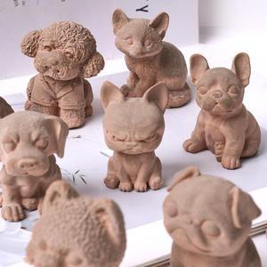 멀티  강아지 실리콘 캔들 몰드  DIY 수제  동워터 장식  비누 석고 송진 주조 금형  홈 공예