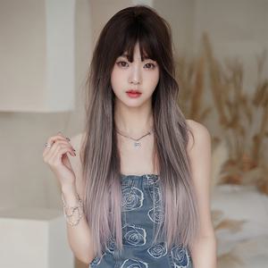 키라비 가발 여성 통가발 옴브레 투톤 스트레이트 긴머리 72cm KPE0422