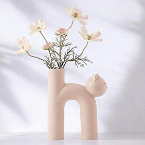 [셀러허브 패션][JHQRGNP9_4B]게더릭 도자기 꽃병 디자인화병 (핑크크림)