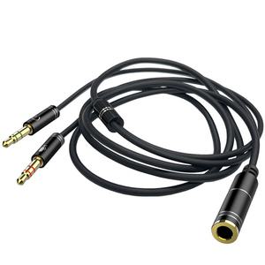 스테레오 변환젠더 3.5mm 4극 to 3극 4극 이어폰을 3극 마이크/이어폰 으로 분리 일반형 케이블형 1M