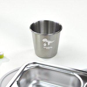 [키친유]티라노 스텐304 물컵 200ml 아동 유아컵 아기 어린이집 유치원 학교 양치컵 우유 급식 컵