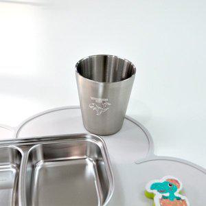[키친유]티라노 캐릭터 스텐304 이중컵 300ml 아동 물컵 유아컵 아기 어린이집 유치원 양치컵 급식 컵