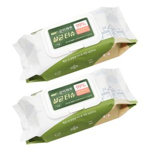 살균소독 알콜 티슈 75매 2p 병원 유치원 세정 물티슈