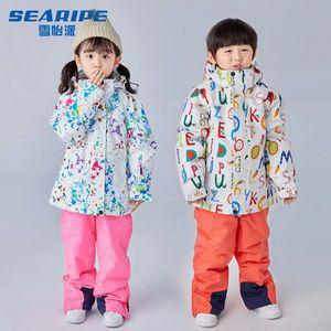 남자 여자 스키복 남성 여성 보드복 세트 Searipe 어린이 스키 방풍 방수 스노우보드 재킷 바지 야외 스포