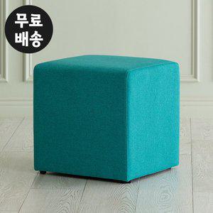 [벤티스가구]루 패브릭 사각형 소파 스툴 의자 거실 미니 소형 작은 디자인 스튤(블루그린)
