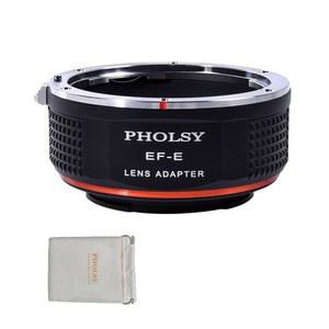 PHOLSY 렌즈 마운트 어댑터 수동 포커스: 소니 호환 E(NEX) 카메라 본체에 캐논 EF(EF S) 렌즈와 가능