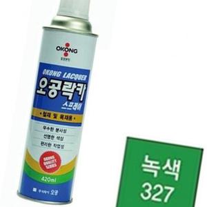오공 락카 스프레이 327 녹색 420ml 테이프