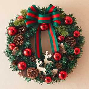 크리스마스 리스 원형 화한 장식 성탄절 X-MAS 벽걸이