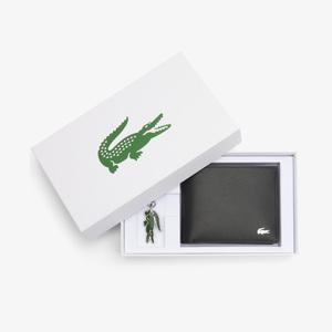 [롯데백화점]라코스테 NH4860F55G 피츠제럴드 반지갑&키링 기프트박스 - Q87블랙+그린키링 JS
