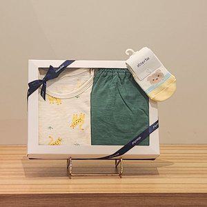 [압소바](본점)!![S/S 출산 백일 2종 선물 세트]!!라울 반소 내의A2B10391(카키) //마롱 스니커즈A2B32006