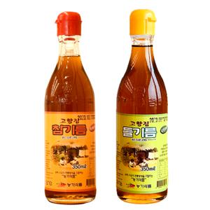 [해피유통] 고향집 참기름350ml +들기름350ml 세트