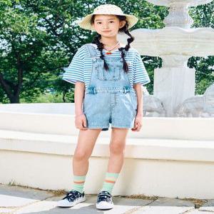여아) 3부 숏 데님 오버롤_PKE2DH2053LIN