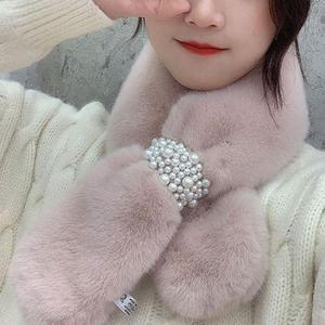 퍼 여성 머트렌플러 진주 목도리 겨울 스카프 워머