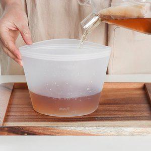[기타]마시 실리콘 지퍼백 1000ml 대 밀폐 냉장고정리 용기