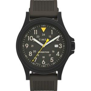 타이멕스 timex 남성 익스페디션 아카디아 40mm 시계 - 건메탈 스트랩 그린 다이얼 블랙 케이스