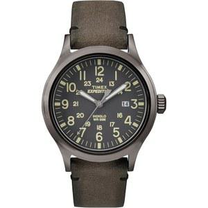 타이멕스 timex 남성용 TW4B01700 익스페디션 스카우트 40 브라운 /그레이 가죽 스트랩 시계