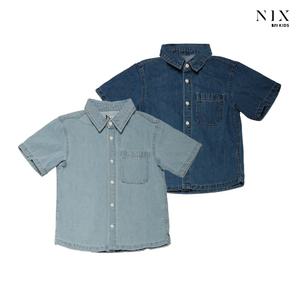 [NIXKIDS]남아) M톤/L톤 레귤러핏 데님 반팔 셔츠(FKQMDSA850M)