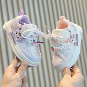 아동 유아 어린이 Sanrio Kuromi 캐주얼 보드 신발 운동화 봄 가을 Kawaii Anti Slip Soft Sole Sports Sho