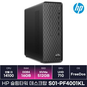 HP 슬림데스크탑 S01-PF4001KL 데스크탑 인텔 i3 14세대 사무용PC (16GB/512GB) / KCJH