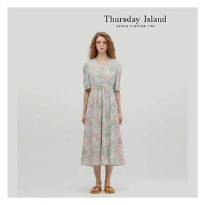 [써스데이아일랜드][Thursday Island] 브이넥 콩단추 원피스(T234MOP263W)
