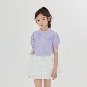 반팔 가디건 여아 키즈 주니어 여름 리본 카디건
