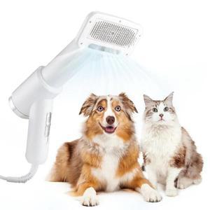 2in 1 애완 동물 헤어 드라이어 저소음 고양이 개 손질 빗 조절 가능한 속도 브러시 용품