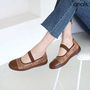 [아나이스] 소가죽 펀칭 스트랩 단화 2.5cm_25S246 [무료배송]