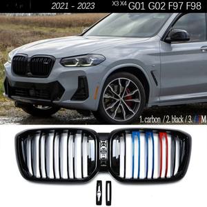 프론트 범퍼 키드니 그릴 M40i 스타일 카본 블랙 M 컬러 BMW X3 X4 X3M X4