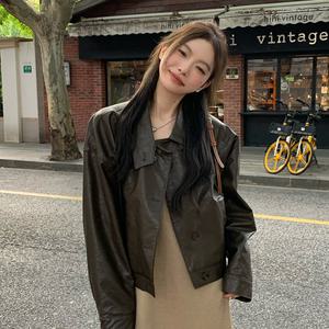 [찜][zzimm]오버핏 카라 레더 자켓