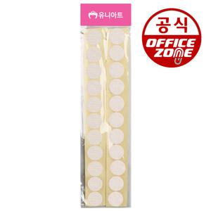 유니아트 원형 찍찍이 20mm 흰색 벨크로 테이프 부직포