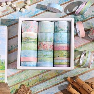 20 롤 빈티지 정원 그림 Washi 테이프 세트 2M(2.2yards) 스크랩북 저널링 플래너 노트북을위한 긴 마스킹