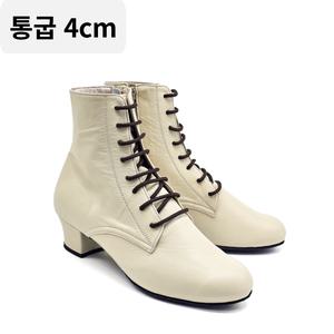 케이탑 D9019 크림 가죽 앵글부츠