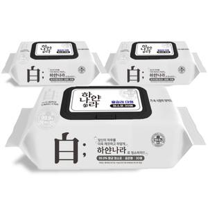 미엘 하얀나라 물걸레 밀대걸레 청소포 대형 청소물티슈 65g 캡형 30매 3팩 200*380mm 3개