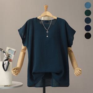 [모노시크] 모벤느 심플 인견 가오리 블라우스(L-2XL)