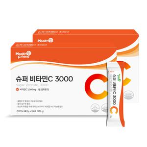 헬스프랜드 슈퍼 비타민C 3000 2박스(200포) 건강기능식품 고함량 비타민씨 100% 분말 파우더